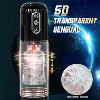 Masturbators for Men Automatic Sucking Telescopic Rotating Male Masturbator Cup Real Vagina Pocket Pussy Blowjob Machine Sex Toy 5