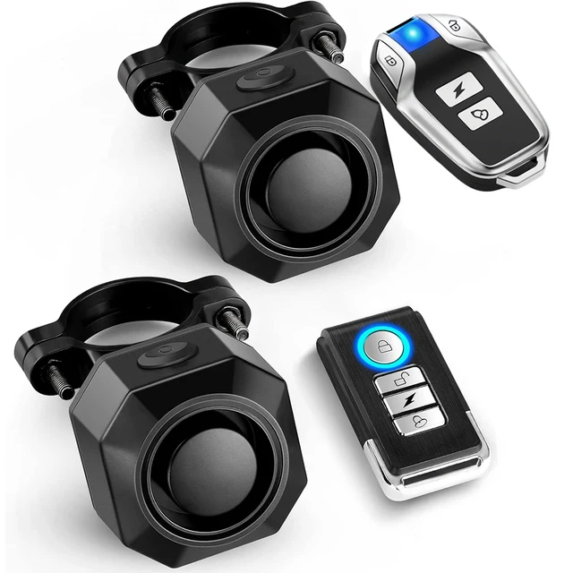 USB Rechargeable Bike Alarm with Remote Control Wireless Bicycle Vibration Alarm Motorcycle Alarm Security Protection 1