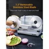 Meat Slicer, 200W Electric Food Slicer with 2 Removable 7.5" Stainless Steel Blades and Stainless Steel Tray 4