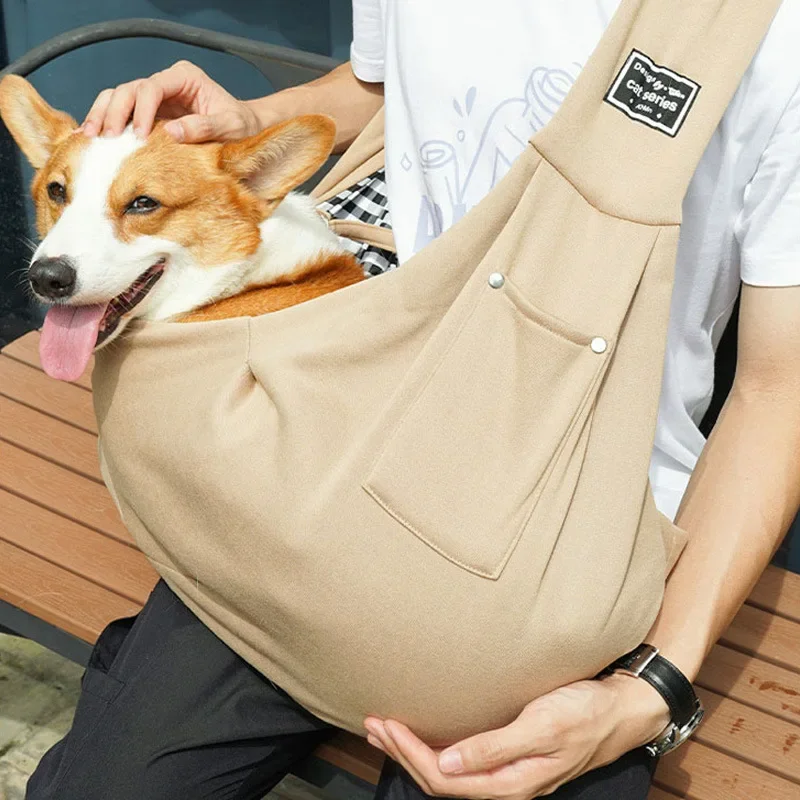 Cotton comfortable dog bag pet out crossbody shoulder bag outdoor travel portable cat puppy Sling Bag tote pet carrying supplies