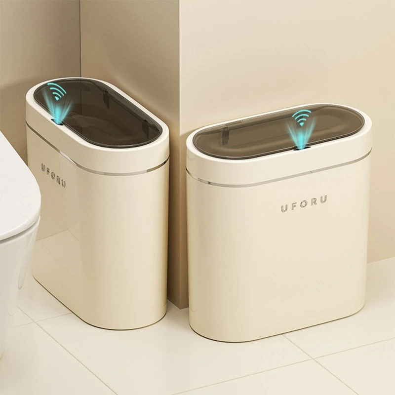 

Automatic Motion Bathroom Trash Can with Lid, 26L Touchless Trash Bin, Plastic Garbage Can