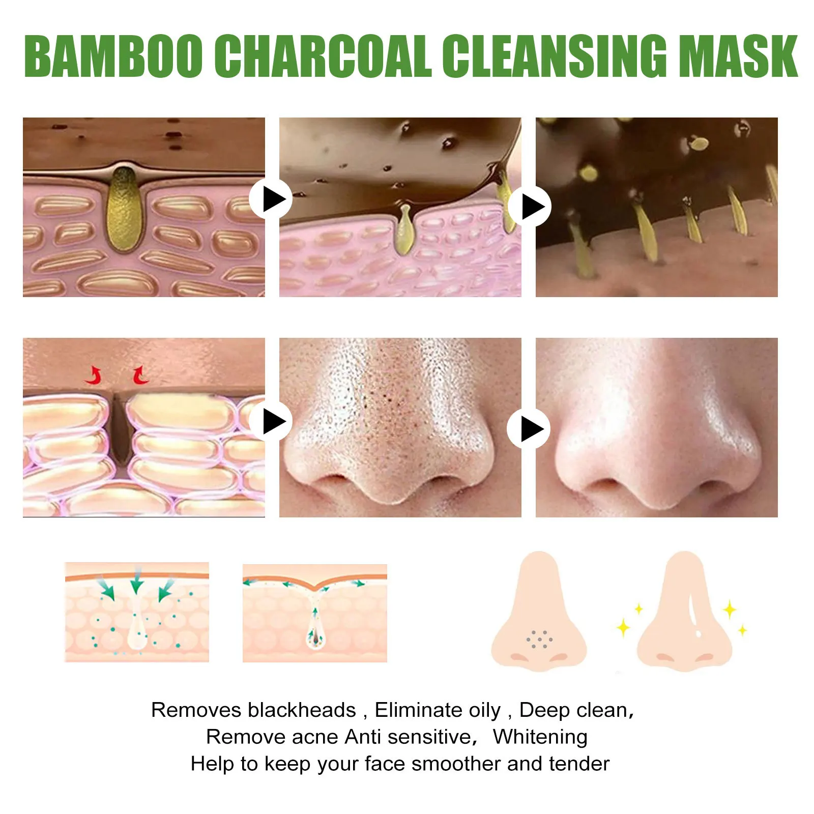 Nose Blackhead Remover Cream Peel Nasal Strips Deep Cleansing Shrink Pore Nose Black Dots Remove Stickers Skin Care Makeup 4