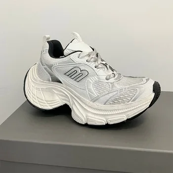 Fashion Versatile Unisex Sports Shoes Branded Retro Thick Sole Dad Shoes Mesh Breathable Casual Comfortable Couple Sneakers