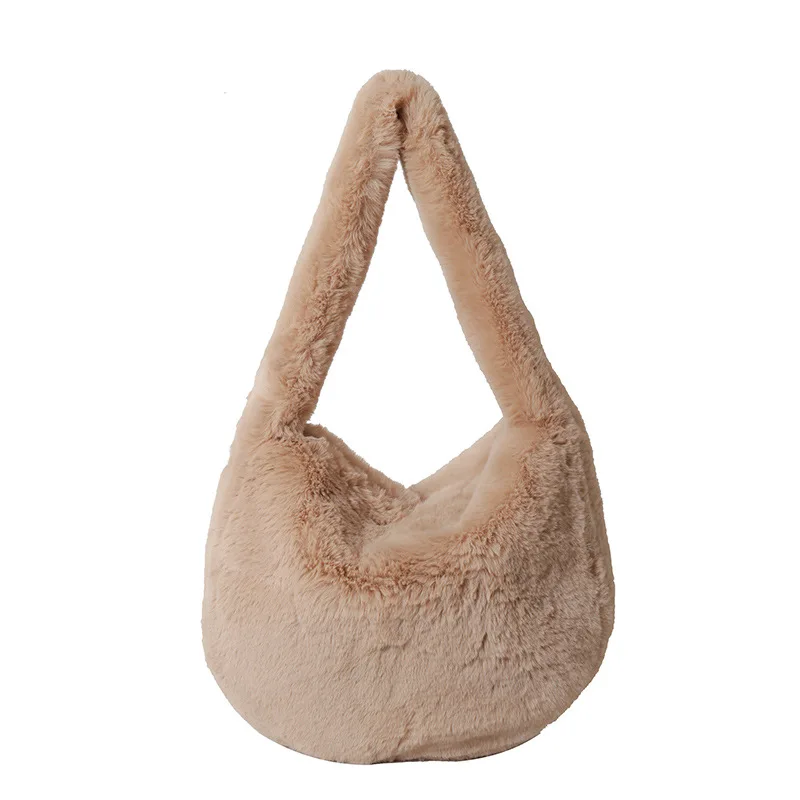 New Plush Bag, Hot Girl Style Crossbody Bag, Autumn and Winter Versatile, Soft and Large Capacity Shoulder Bag