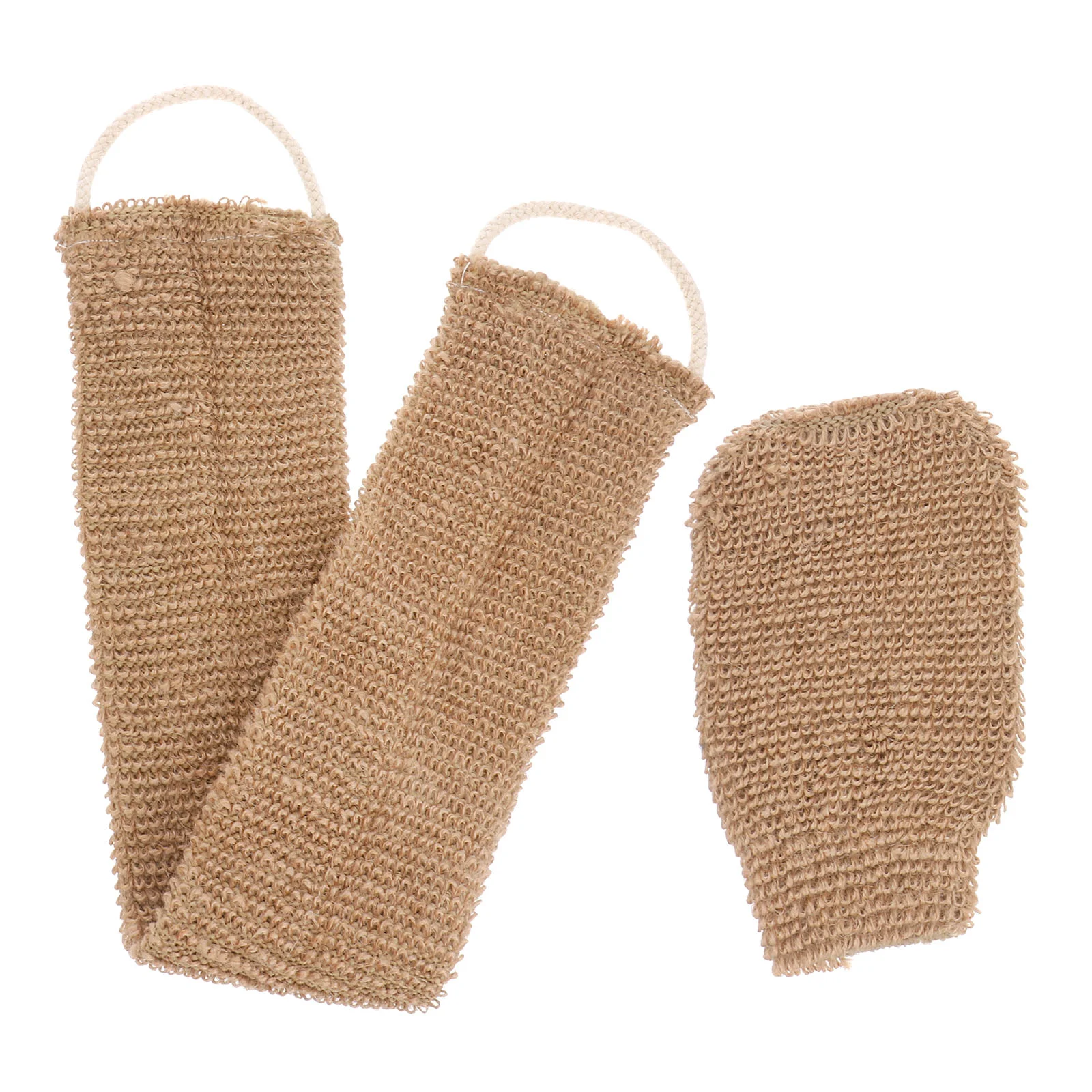 2pcs Ramie Jute Bathing Gloves Gloves Bath Exfoliator Washer Back Strip