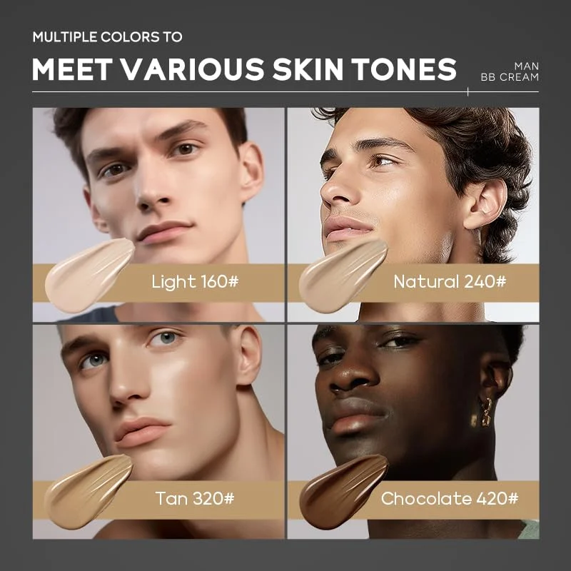 Men BB Cream Full Coverage Long Lasting Waterproof Concealer Natural Color Suitable Gifts Christmas