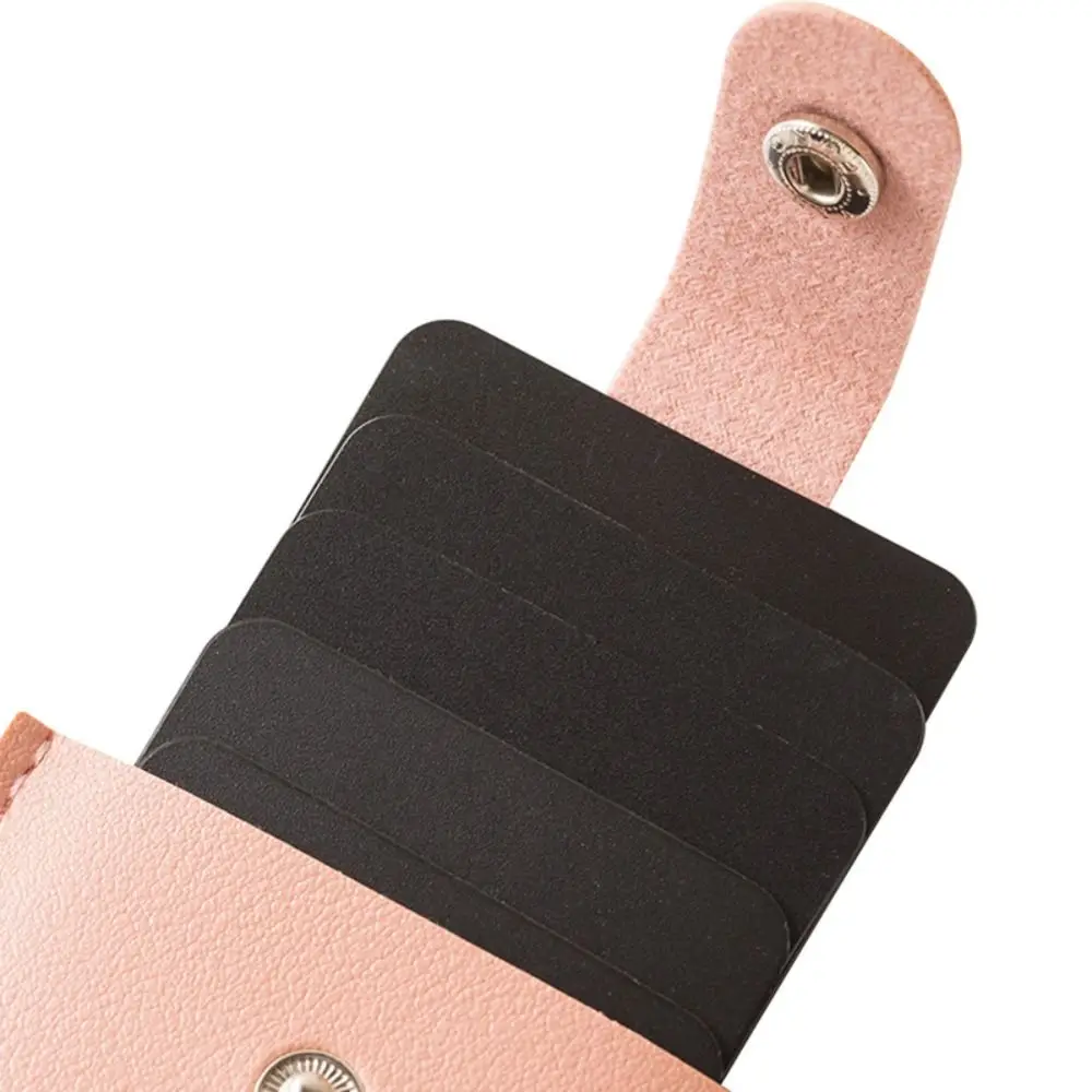 Pull-out Type Mini Card Wallet Fashion PU Leather 5 Card Pockets Thin Purses Laminated Concealed Anti-Theft ID Holder Men