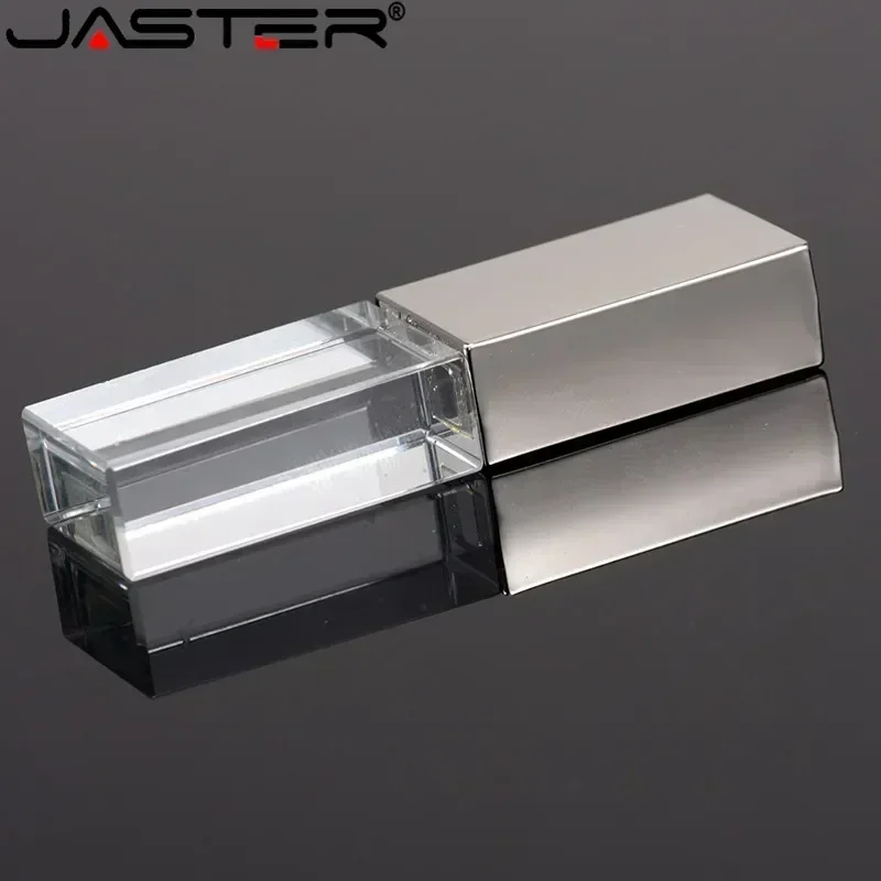 JASTERS Crystal USB Sticks 3D Print Free Custom Logo 8GB 16GGB 32GB 64GB USB Flash Pen Drive Transparent Glass Pen Drive Gifts usb flash drive flash drive