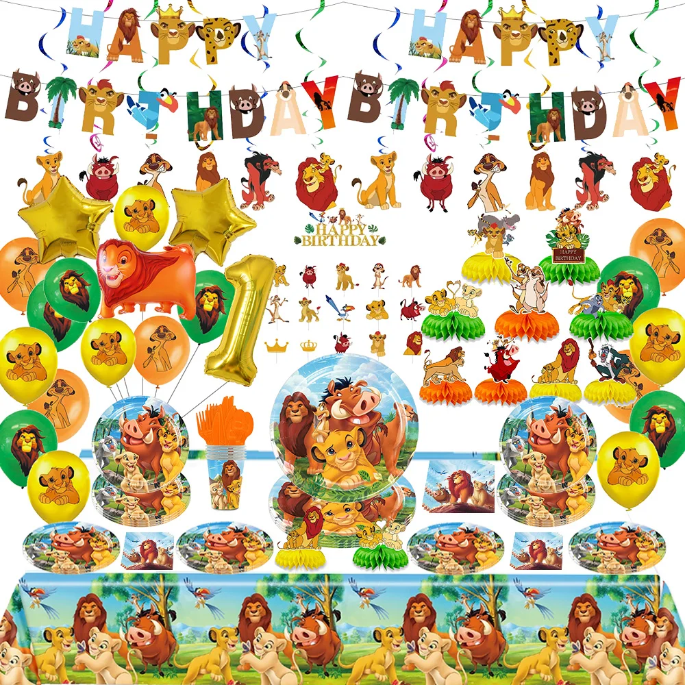 Set Stoviglie Feste Re Leone 41 Pezzi - Piatti, Tazze, Tovaglie Per Compleanno - Foto 7