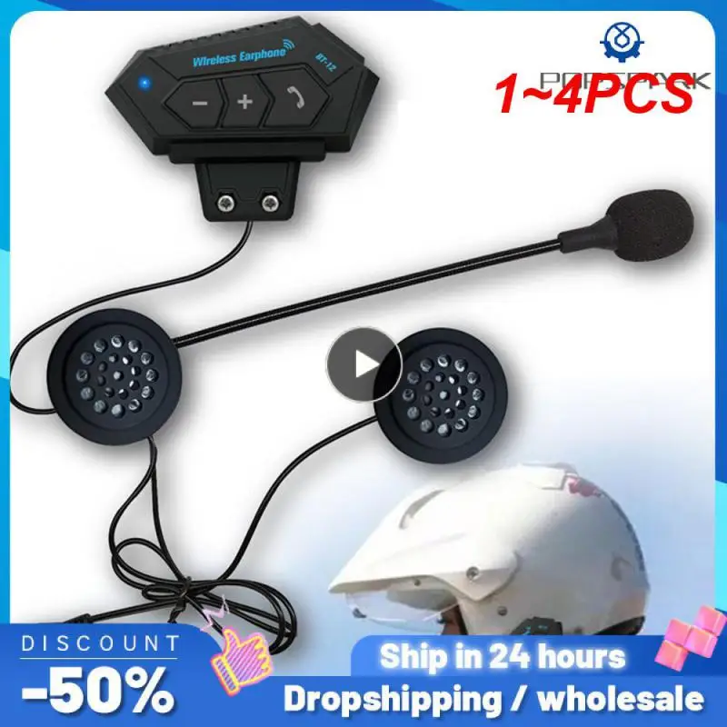 

1~4PCS Moto bluetooth Wireless Noise cancel Helmet Headset Hands Free BT V5.0 Earphone Handsfree With Microphonefor Motorcycle