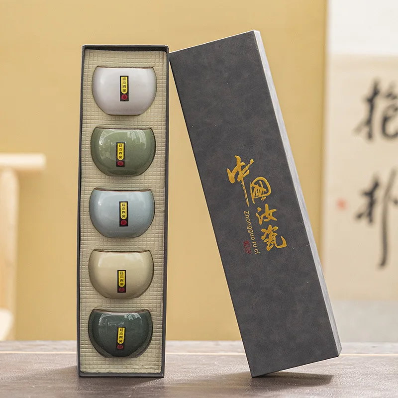Ruyao Tea Cup Master Cup Tea Bowl Single Kung Fu Set Gift Box Ceramic