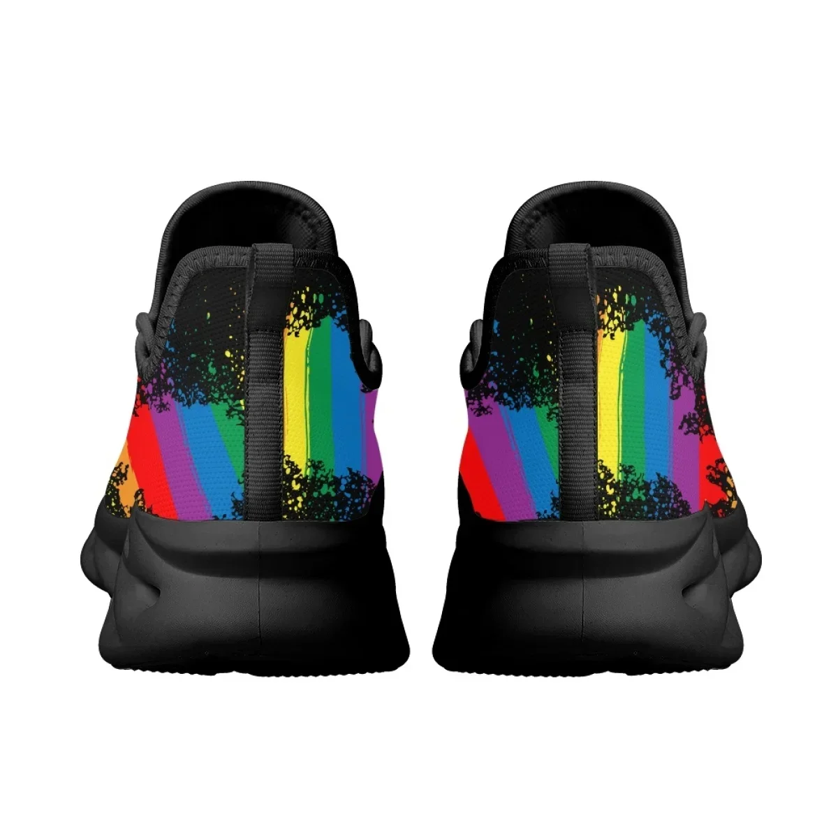 Women's Lightweight Flats Shoes Personalized Rainbow Notes LGBT Pride Printed Sneakers New Youth Non-Slip Walking Jogging Shoes