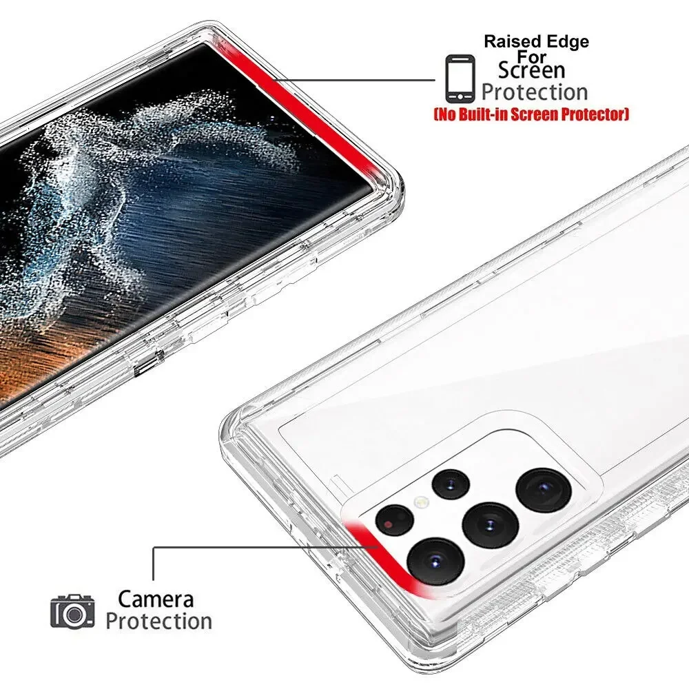 3-in-1 Military-Grade Shockproof Clear Phone Case