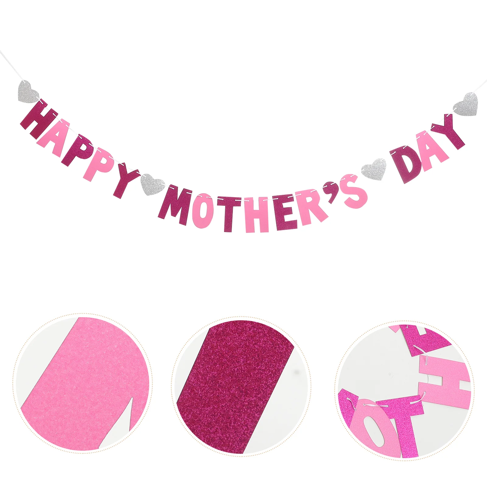 

Happy Mother's Day Glitter Paper Banner Mother's Day Backdrop Decoration