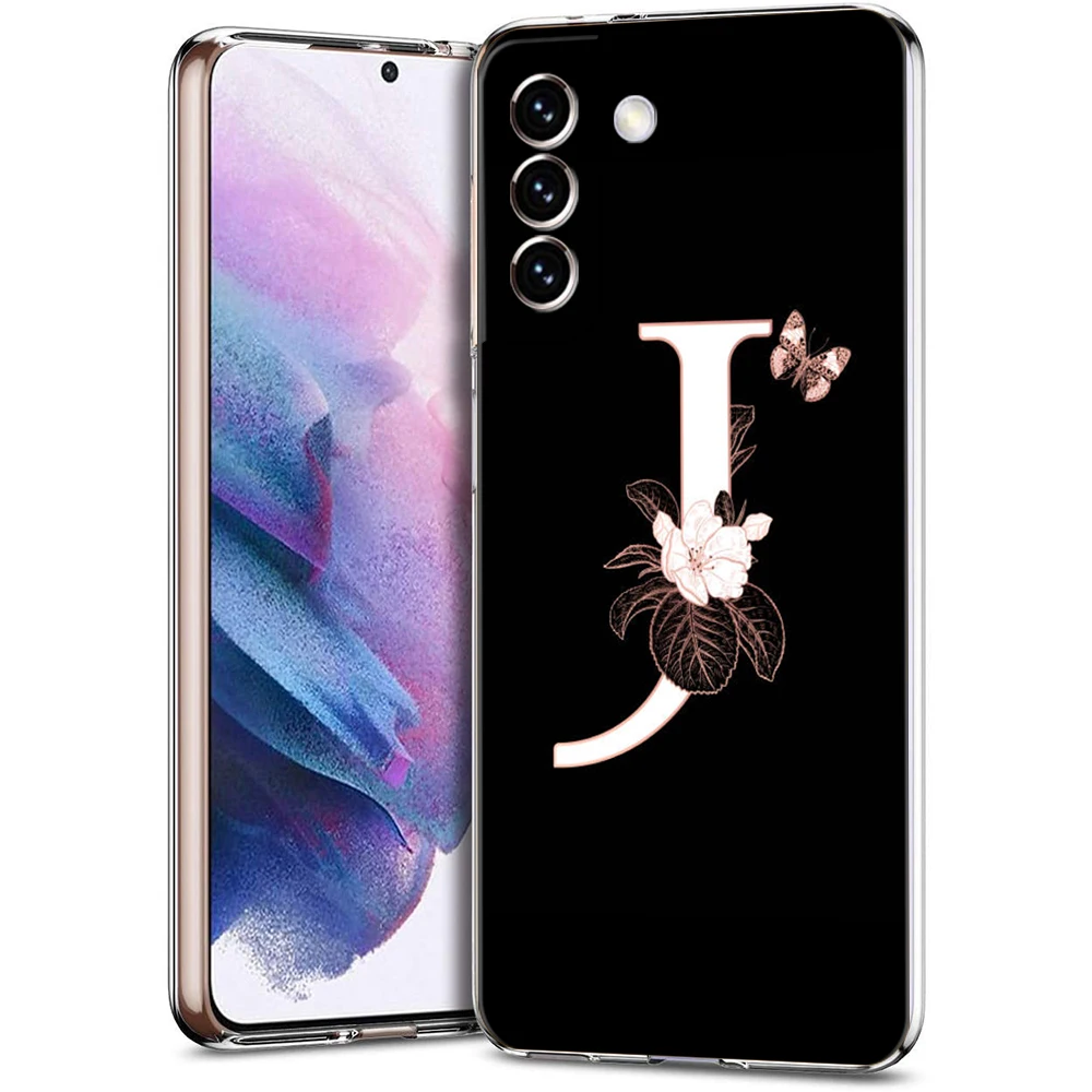 Blumen Anfangs buchstaben Fall für Samsung S24 S23 S22 S20 S21 Fe Ultra S24 S23 S10 S10E S9 S8 plus 5g transparente Telefon Shell Tasche – Detail 7