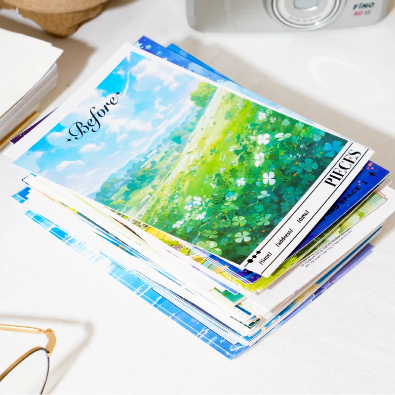 Journal GO 30pcs Aesthetic Decorative Collage Card for Journal Scrapbooking Wall Ins BeautifulScenery Artistic Background Paper 5