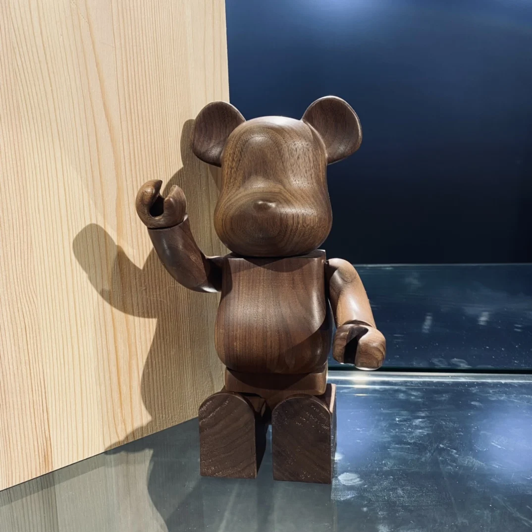 Bearbrick 400% 28cm Porter x Karimoku x Medicom Toy three-party joint  African rosewood Porter suitcase Bear - AliExpress