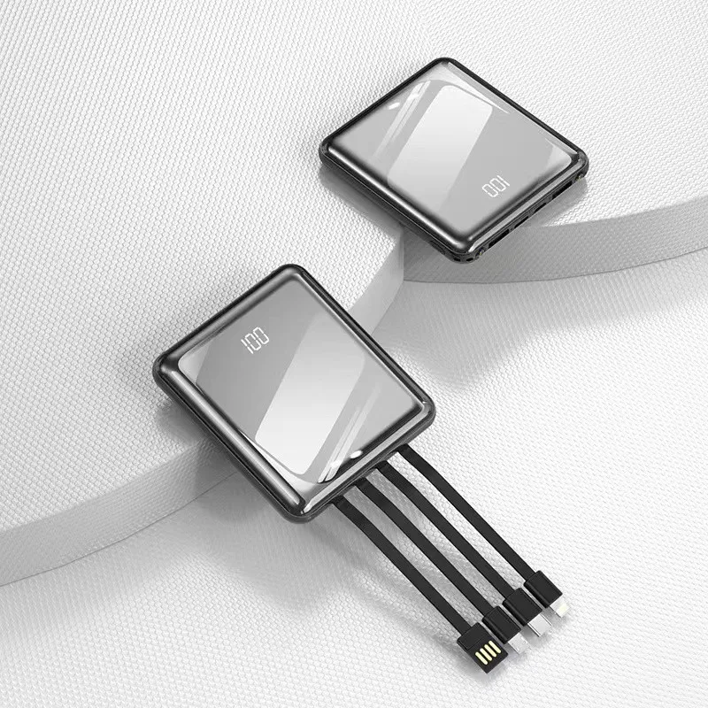 power bank best buy 20000mAh Mini Power Bank High-Voltage Cell Mobile Power Supply Mirror Digital Display Phone External Battery With Four Wires best powerbanks Power Bank