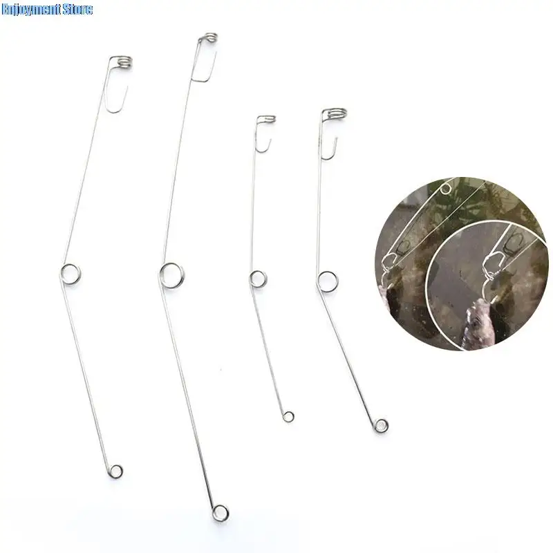 5pcs Camping Automatic Fishing Device Spring Ejection Hook Fishing Hook  Stainless Steel Universal Fish Tackle Hook Tool - AliExpress