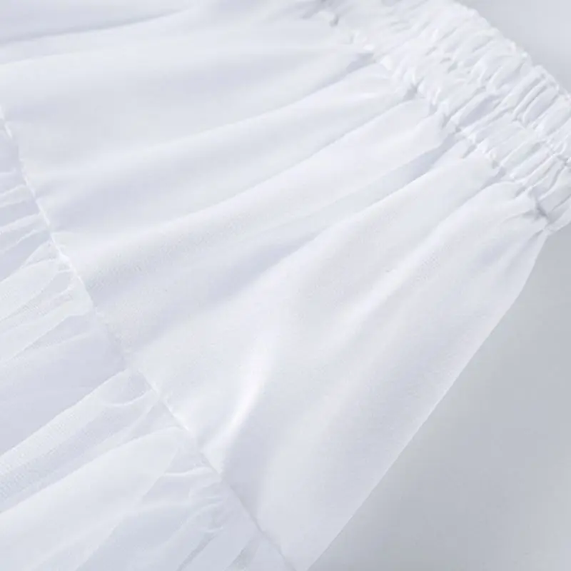 Women Girls Ruffled Short Petticoat Solid White Color Bubble Skirt P petticoat skirt petticoat underskirt wedding underskirt lolita petticoat flower girl underskirt wedding petticoat vintage underskirt