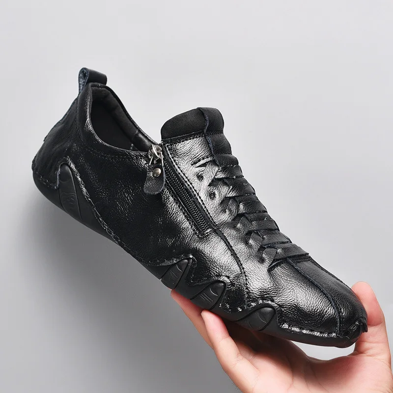 Grandi Dimensioni Louboutins Scarpe In Pelle Fagioli Scarpe Da Uomo In Pelle Sport Casual Piccolo Polpo Bianco D5083