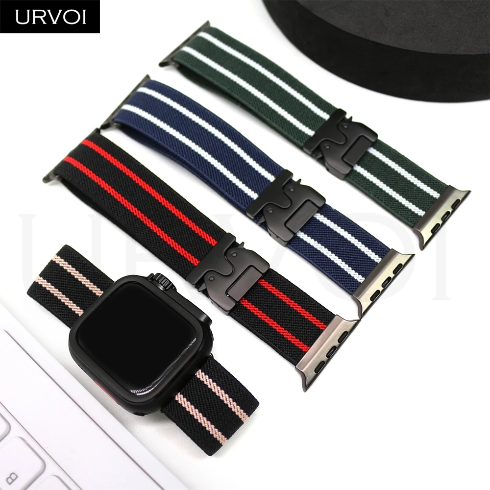 Double Color Stripes Nylon Loop Band with Parachute Buckle