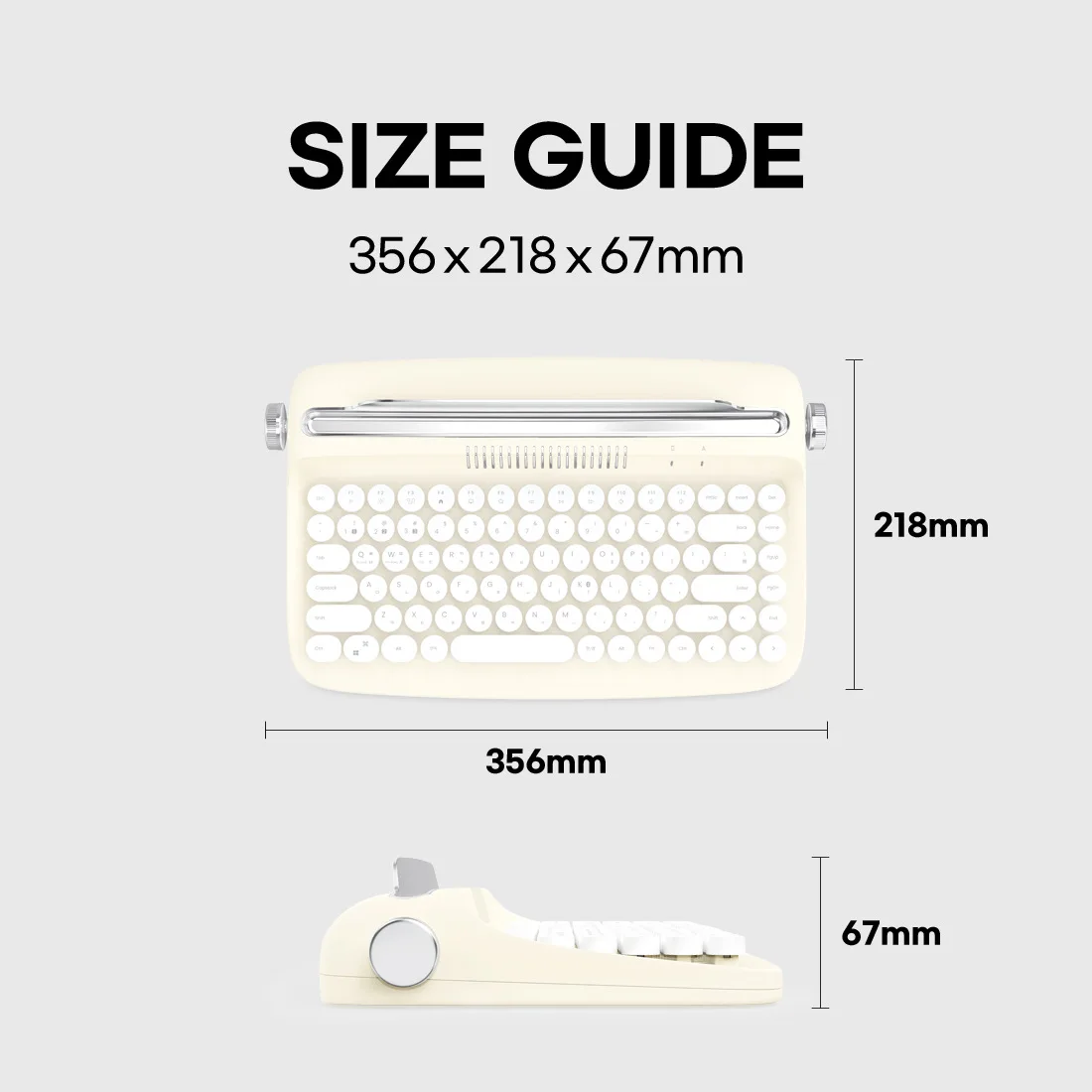 Tablet PC Bluetooth Wireless Office Typewriter Feel Keyboard Stylish Retro Round Keycap English