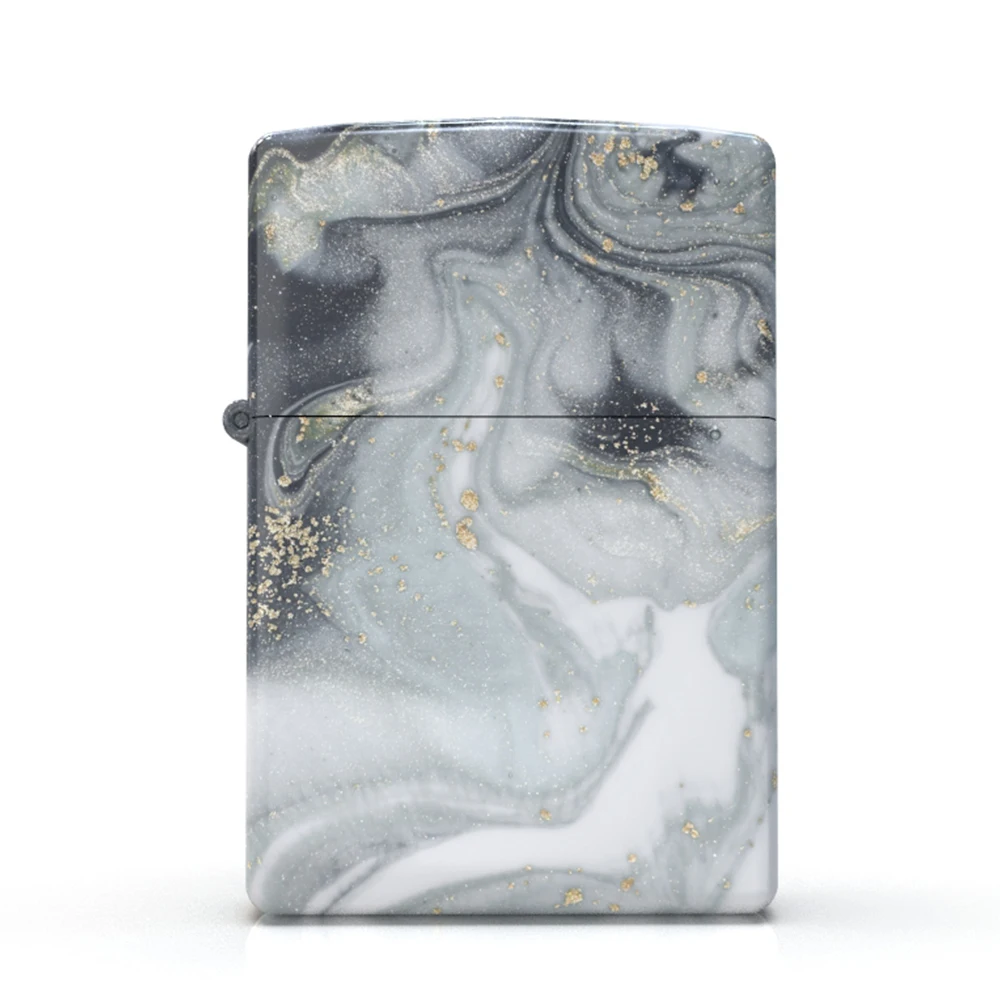

Outdoor Gift for the Solider Tephros Gray Color Simple Design Lighter Cooper Material Glossy Surface Made in USA for Zippo