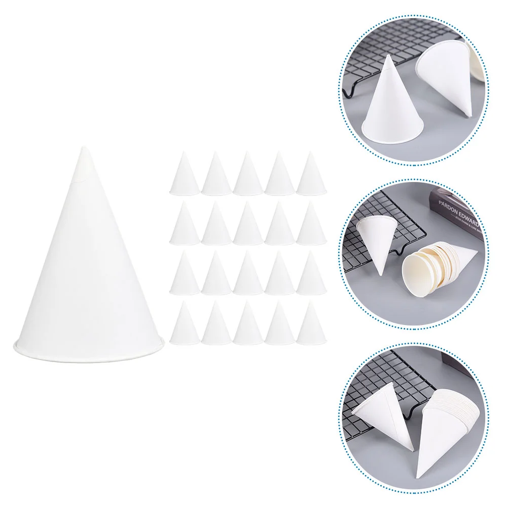 

200pcs Cone Paper Cups Disposable Dessert Cups Water Ice Cups for Party