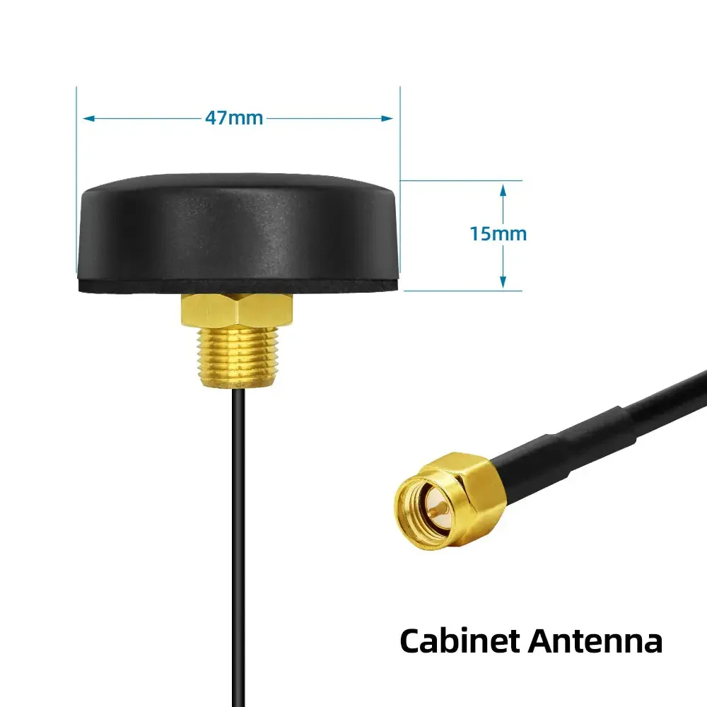 Antenne 5dBi 868/915MHz pour drone radio télécommandé posée sur fond blanc, reflets métalliques visibles