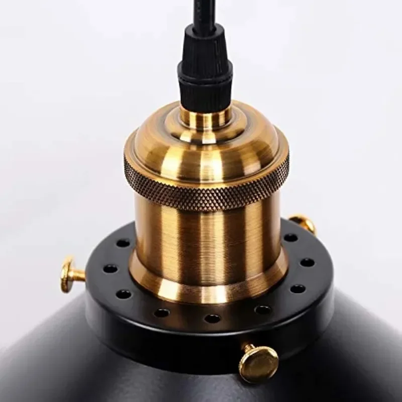 1/2/3 Heads Black Modern Design Pendent Ceiling Light Vintage Hanging Lampshade for Home Living Room Kitchen Decorative Lighting