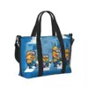 Custom M-Minions Road Beach Tote Bag for Women M-Minions Cartoon Big Compartment Gym Beach Travel Bags 3