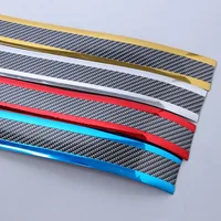 Car Threshold Strip Anti Scratch Door Sill Protector Rubber Strip Carbon Fiber Car Threshold Protection Bumper Film Sticker 6