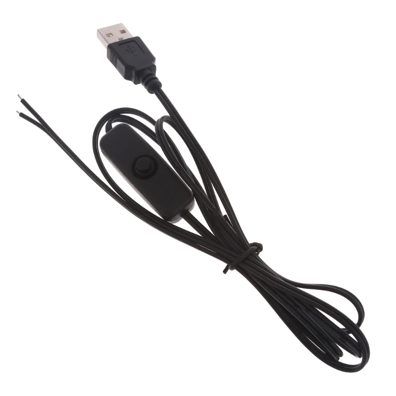 USB 2.0 A Male Plug with 2 Pin Power Cord for DIY Soldering and Powering LED Lights, Fans, Cameras, and More