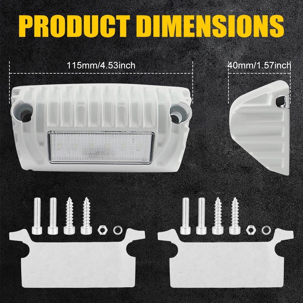15W RVs Exterior Porch lights 6000K Campers Outdoor Lighting Lamps Vehicle Porch Exterior Lights for Caravans Touring Cars Boats