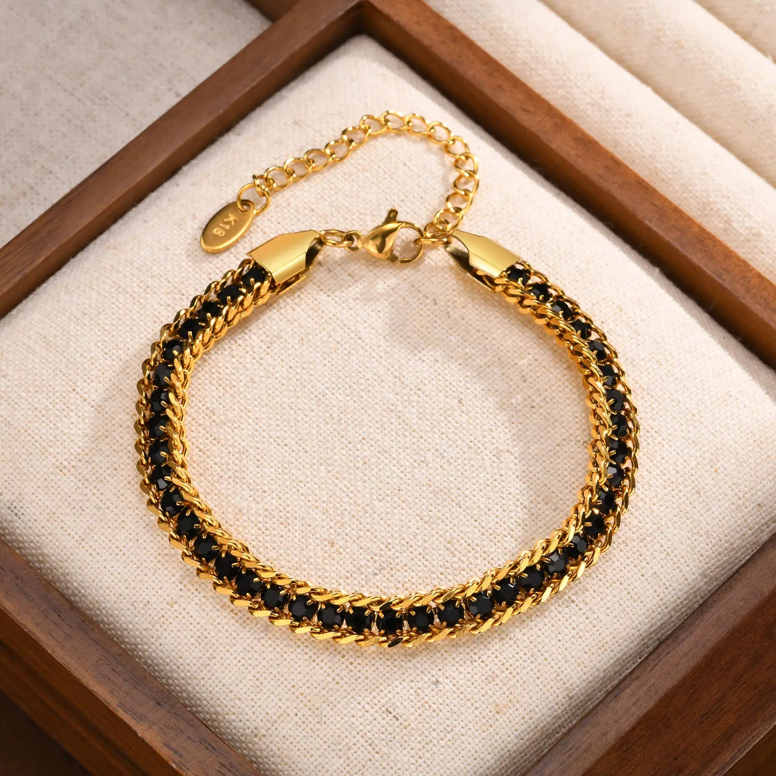 Bracciale Donna In Pietra Naturale Con Perle D'acqua Dolce E Tormalina, Placcato Oro, Regalo Per Mamma