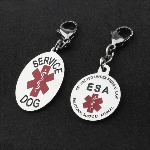

Emotional Support Animal ESA Red Medical Alert Symbol Service Dog Keychain Fashion Lovely For Women Man Car Key Ring New ESA Tag