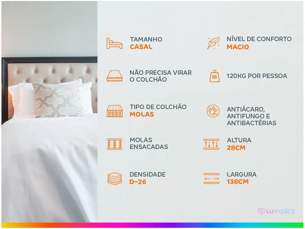 Colchão Casal Plumatex de Mola Ensacada 2