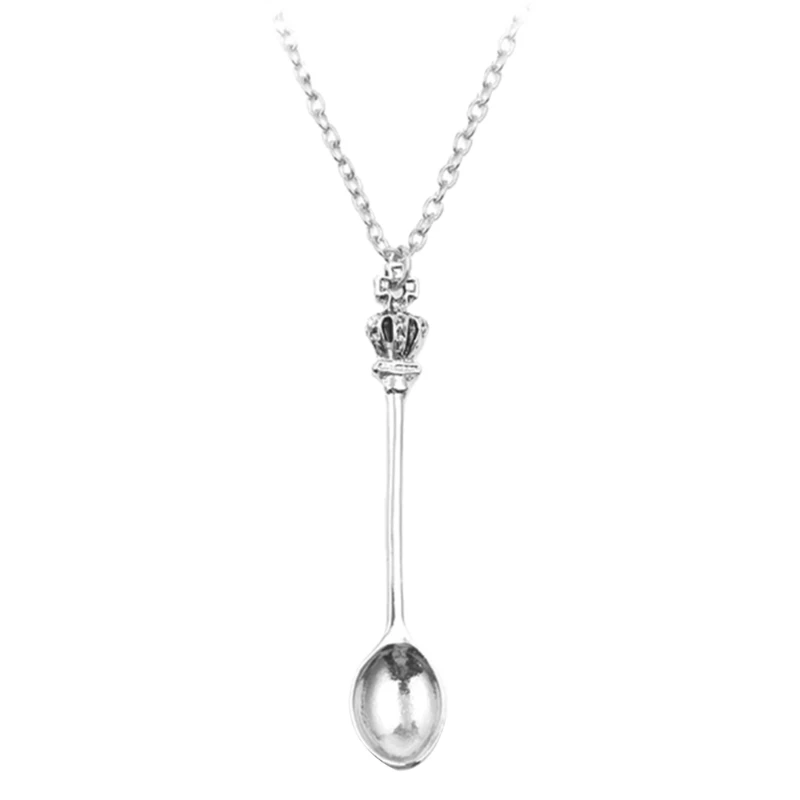 4-Piece Mini Crown Tea Spoon Classic Royal Necklace with Spoon Necklace -  AliExpress