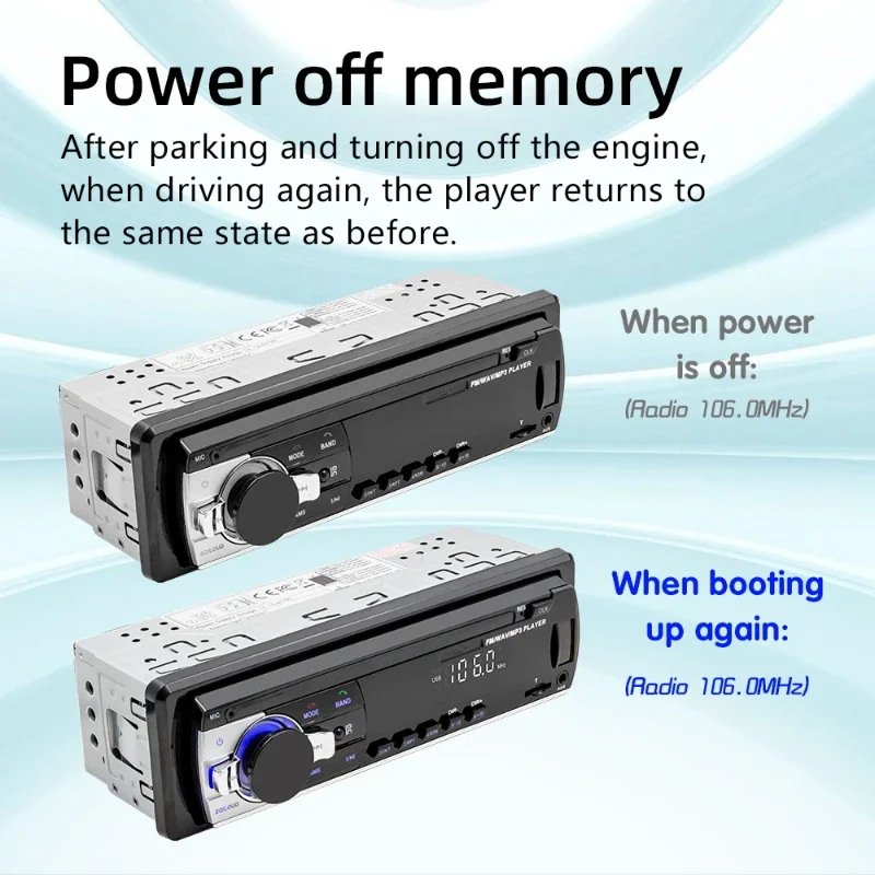 Car MP3 Player 1 Din Stereo Multimedia Digital Bluetooth FM ISO Power Aux Input USB Fm Transmitter