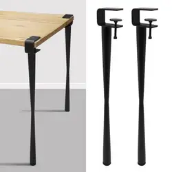 71cm No Drill Table Legs F-Shape Dining Desk Legs Metal Desk Legs Workbench Legs No Punching Design Clamp On Easy-Fit iron table