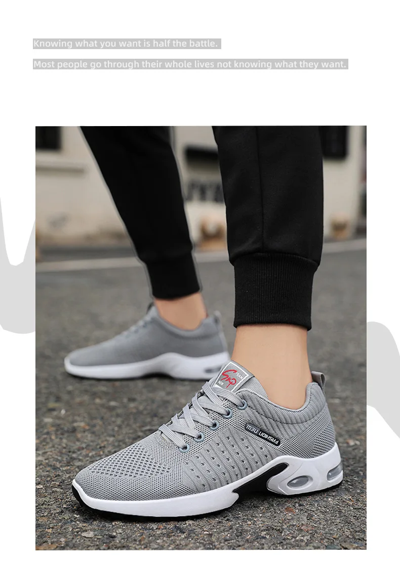 Original Navy Blue Mesh Sneakers Men's Breathable Trainers Man Casual Trekking Basketball Sports Shoes For Men Wedge Sneakers