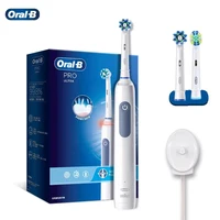 Oral B Pro 4 Ultra Electric Toothbrush 3D Acoustic Wave Intelligent Tooth Brush 2 Min Timer 30s Reminder 4 Modes 3 Brush Heads