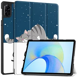 Cute Unicorn Cat Foldable Leather Tablet Case for Kids, Compatible with 11.5 Inch Tablets (LM)