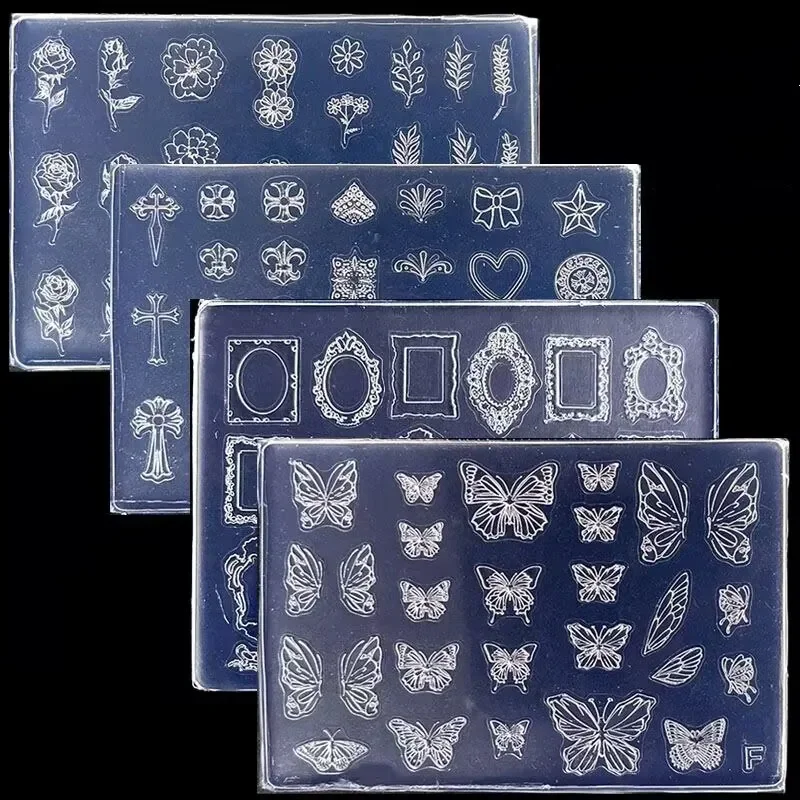 Butterfly Sweater Snowflake 3D Acrylic Mold Photo Frame Silicone Nail Art Nails DIY Nail Art Templates Nails Mold 1pc