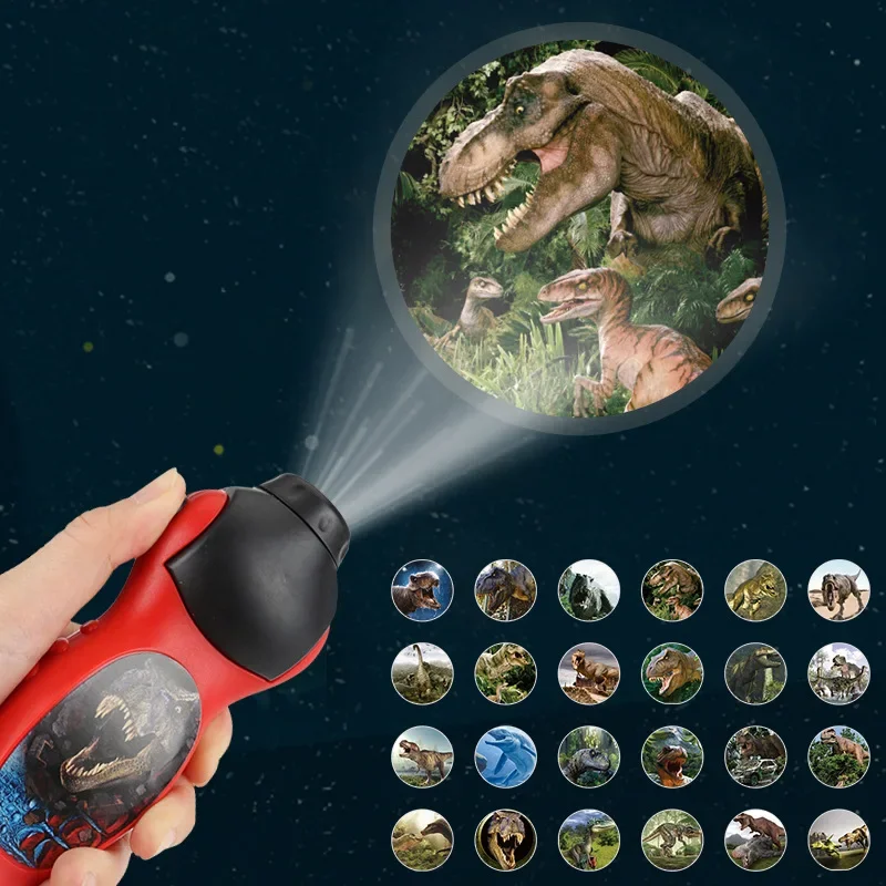 Flashlight Projector Lamp 24 Patterns Educational Toy Kids Gift dinosaur creative projector Bedtime game