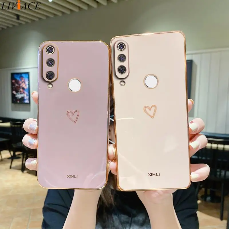 

Square Plating Love Heart Phone Case On For Huawei Honor 20 10 Lite 10i Y9 Prime 2019 Nova 3E 4E Nova6 6 SE Luxury Mirror Cover