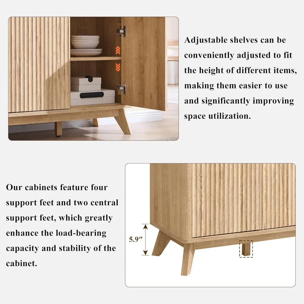 Large Buffet Sideboard Cabinet with Storages, 60 6