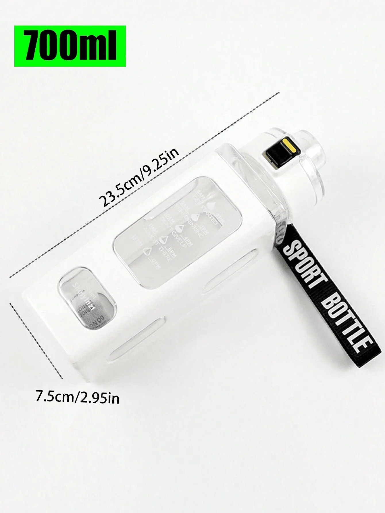 700ml White Sports Water Bottle 5