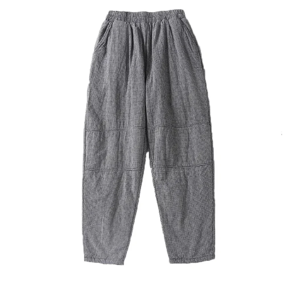 

Women baggy harem pants Casual Elastic Waist Vintage Pantalones Snow Wear Warm Trousers Winter Thicken Cotton Down Sweatpant